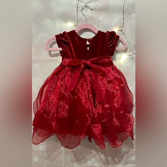 Christmas Dress 12 Months Red Flowers Petticoat - Picture 2 of 4